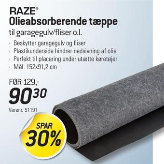 Olieabsorberende tæppe