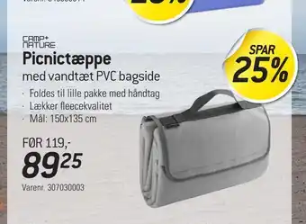 Picnictæppe med vandtæt pvc bagside
