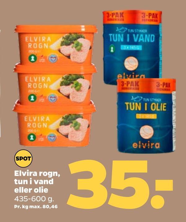 Netto Elvira rogn, tun i vand eller olie tilbud