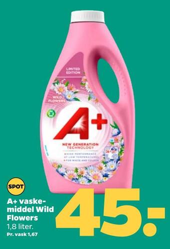 Netto A+ vaskemiddel wild flowers tilbud