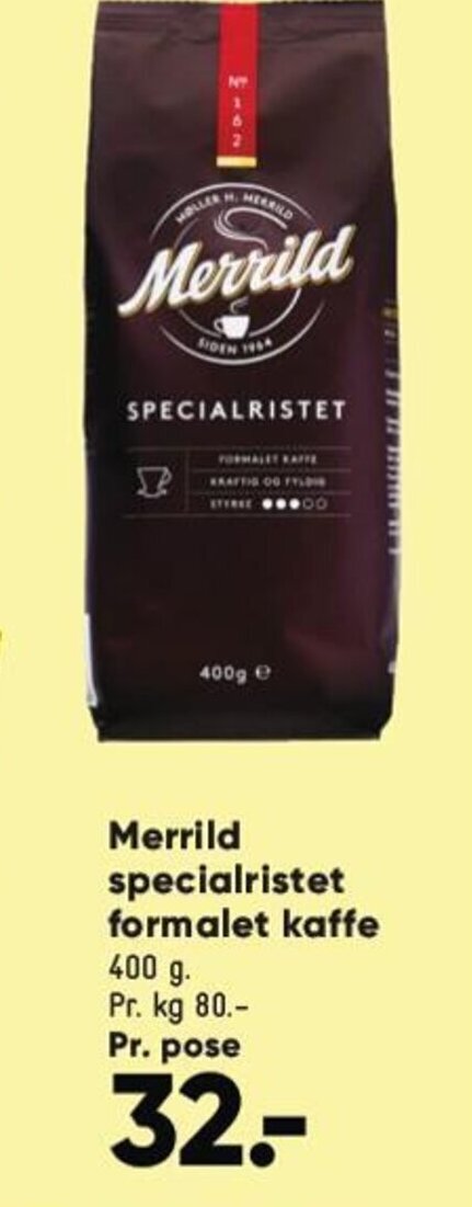Bilka Merrild specialristet formalet kaffe tilbud