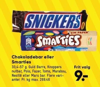 Bilka Chokoladebar eller Smarties tilbud