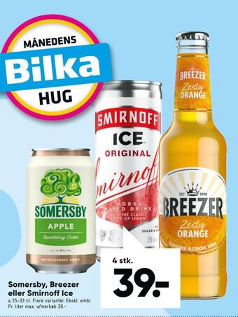 Bilka Somersby, breezer eller smirnoff ice tilbud