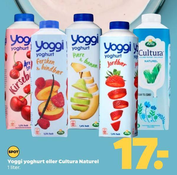 Netto Yoggi yoghurt eller cultura naturel tilbud