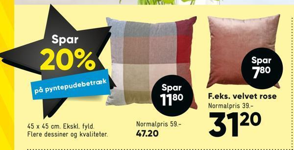 Bilka Spar 20% på pyntepudebetræk tilbud