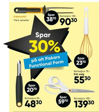 Bilka Spar 30% på alt fiskars functional form tilbud