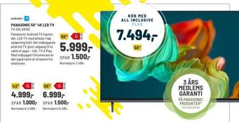 Panasonic 50' 4k led tv