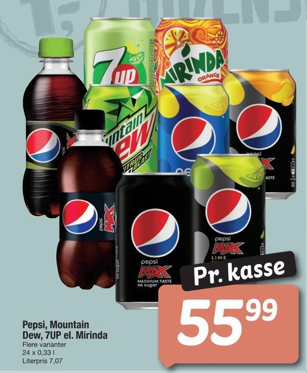 Fakta Tyskland Pepsi, mountain dew, 7up el. mirinda tilbud