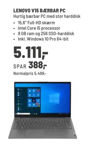 Lenovo v15 bærbar pc