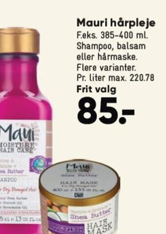 Bilka Mauri hårpleje tilbud
