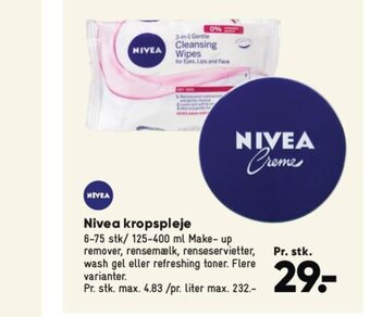 Bilka Nivea kropspleje tilbud