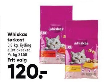 Bilka Whiskas tørkost tilbud