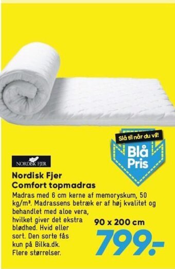 Bilka Nordisk Fjer Comfort topmadras tilbud
