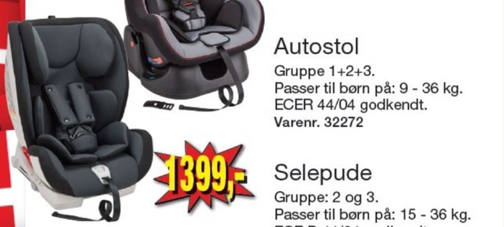 Harald Nyborg Branford autostole tilbud