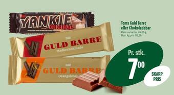 Min Købmand Toms guld barre eller chokoladebar tilbud