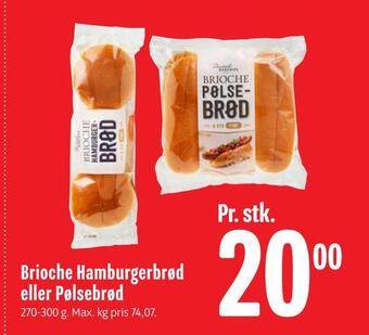 Brioche hamburgerbrød eller pølsebrød