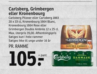 SPAR Carlsberg, grimbergen eller kronenbourg tilbud