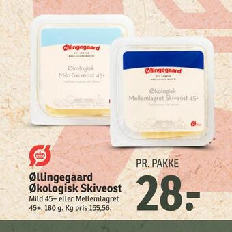 SPAR Øllingegaard økologisk skiveost tilbud
