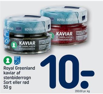 REMA 1000 Royal greenland kaviar af stenbiderrogn sort eller rød tilbud