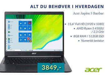 CBC Acer aspire 5 bærbar tilbud