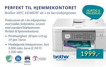 CBC Brother mfc-j4340dw alt-i-én farveinkjetprinter. tilbud