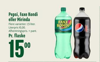 Min Købmand Pepsi, faxe kondi eller mirinda tilbud