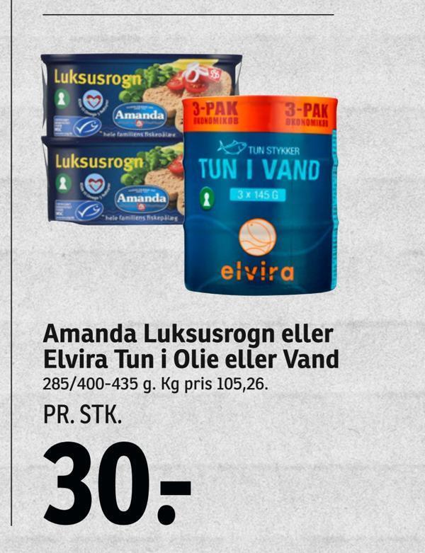 SPAR Amanda luksusrogn eller elvira tun i olie eller vand tilbud