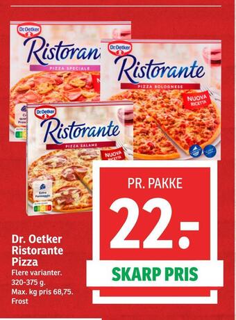 SPAR Dr. oetker ristorante pizza tilbud