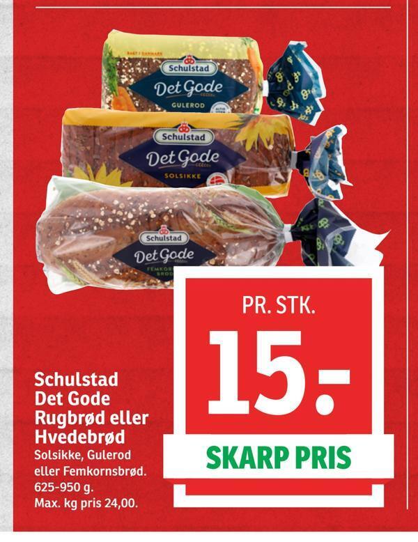 SPAR Schulstad det gode rugbrød eller hvedebrød tilbud