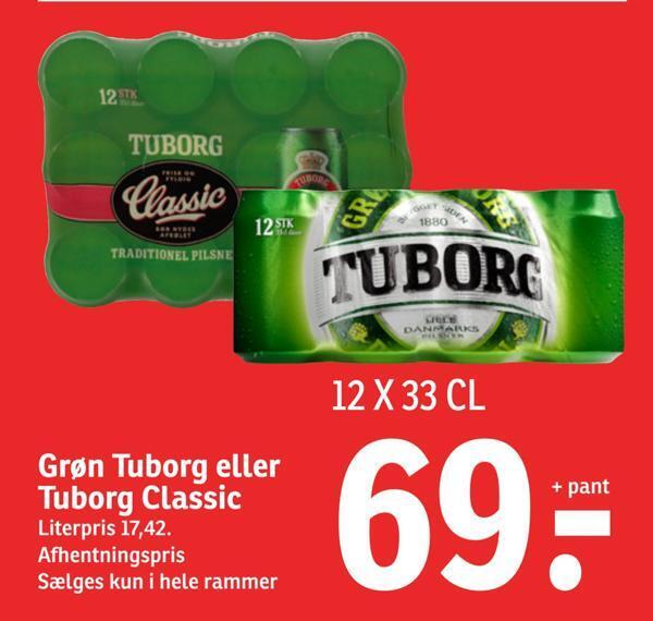 SPAR Grøn tuborg eller tuborg classic tilbud