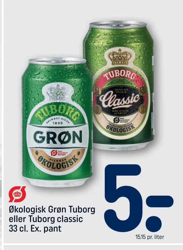 Rema 1000 Økologisk grøn tuborg eller tuborg classic tilbud
