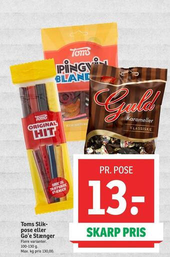 SPAR Toms slikpose eller go'e stænger tilbud
