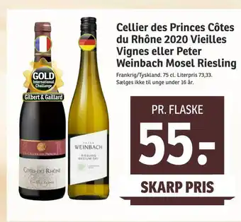 Cellier des princes côtes du rhône 2020 vieilles vignes eller peter weinbach mosel riesling