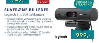 CBC Logitech brio 500 webkamera tilbud