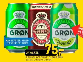 Tuborg pilsner, sunsæt el. rød tuborg