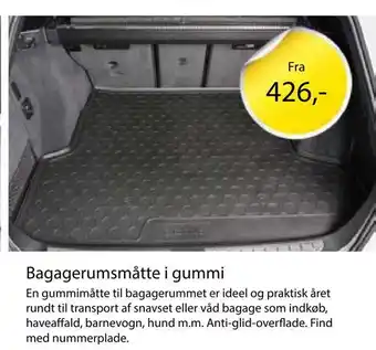 Bagagerumsmåtte i gummi
