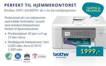 Brother mfc-j4340dw alt-i-én farveinkjetprinter