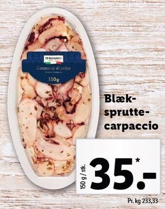 Lidl Blækspruttecarpaccio tilbud
