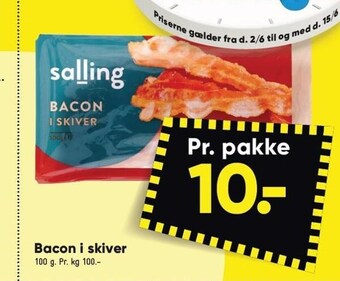 Salling bacon i skiver