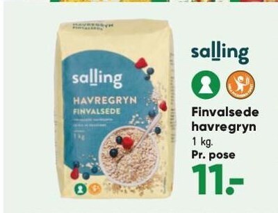 Bilka Salling finvalsede havregryn tilbud