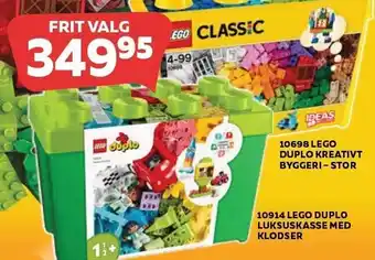 Legekæden 10914 lego duplo luksuskasse med klodser eller 10698 lego duplo kreativt byggeri - stor tilbud
