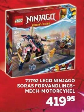 Legekæden 71792 lego ninjago soras forvandlings-mech-motorcykel tilbud