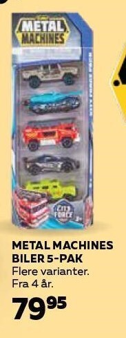 Legekæden Metal machines biler 5-pak tilbud