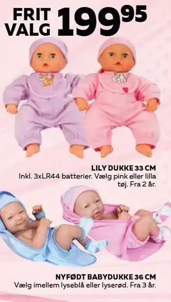 Lily dukke 33 cm eller nyfødt babydukke 36 cm