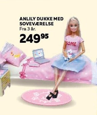 Legekæden Anlily dukke med soveværelse tilbud