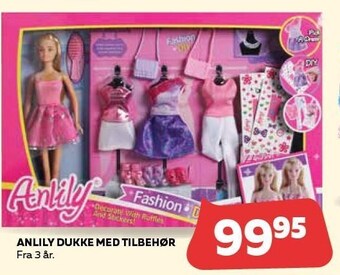 Legekæden Anlily dukke med tilbehør tilbud