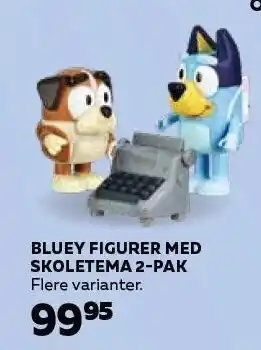 Legekæden Bluey figurer med skoletema 2-pak tilbud
