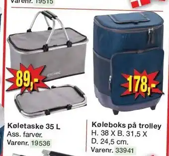 Harald Nyborg Køletaske 35 l el. køleboks på trolley tilbud