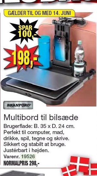 Branford multibord til bilsæde