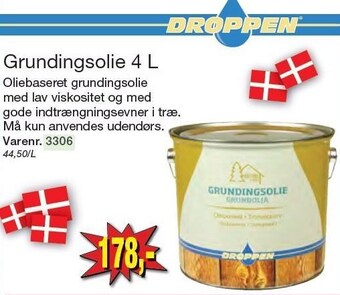 Droppen grundingsolie 4 l